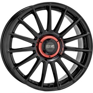 OZ SUPERTURISMO EVOLUZIONE GLOSS BLACK & RED LETTERING in 8,5 x 19 Zoll ET44 W01852209EM4
